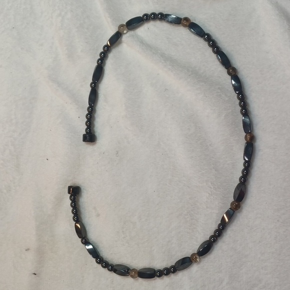 Hand Made Health Inpired  Magnetic  Natural Beaded Necklace Magnetic Ends - Picture 3 of 7
